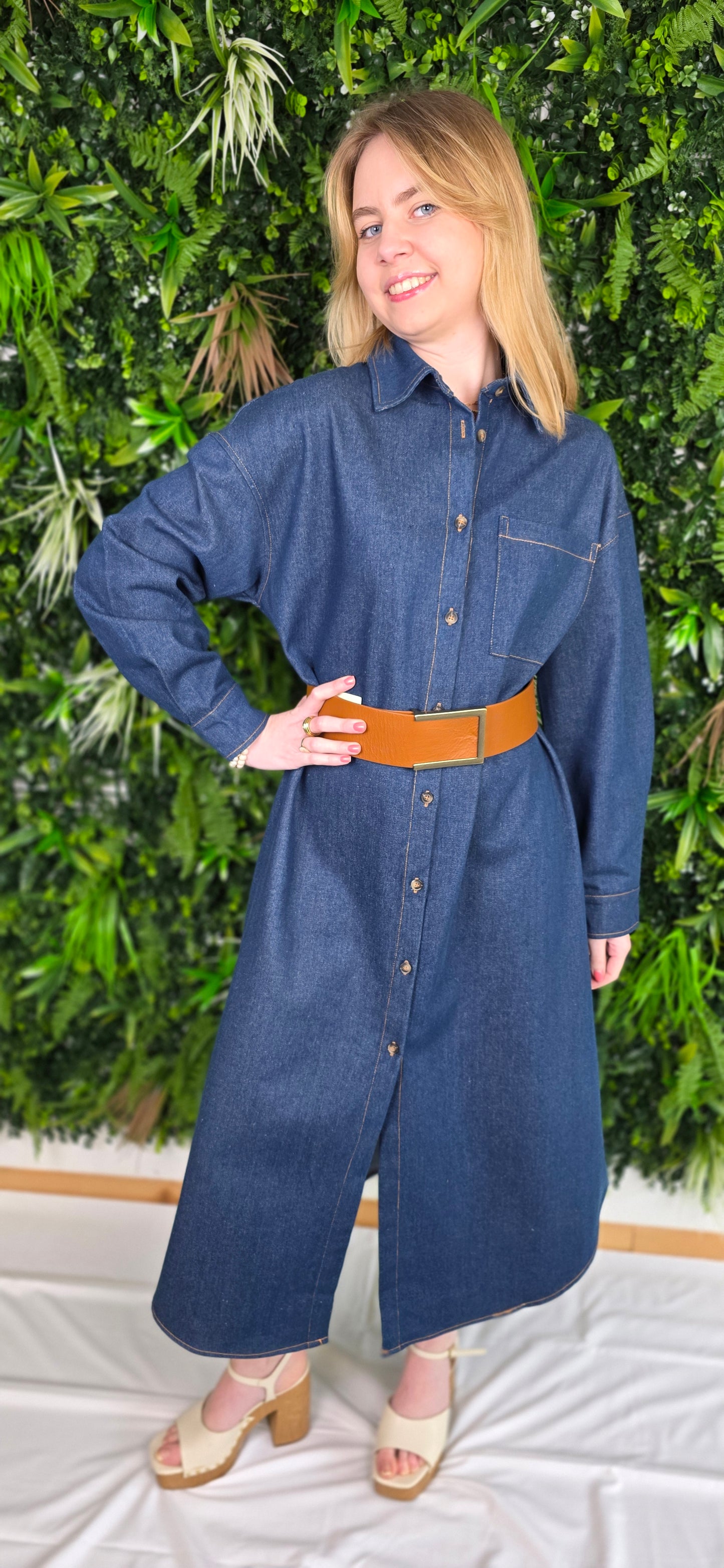 Robe longue en jean Carole