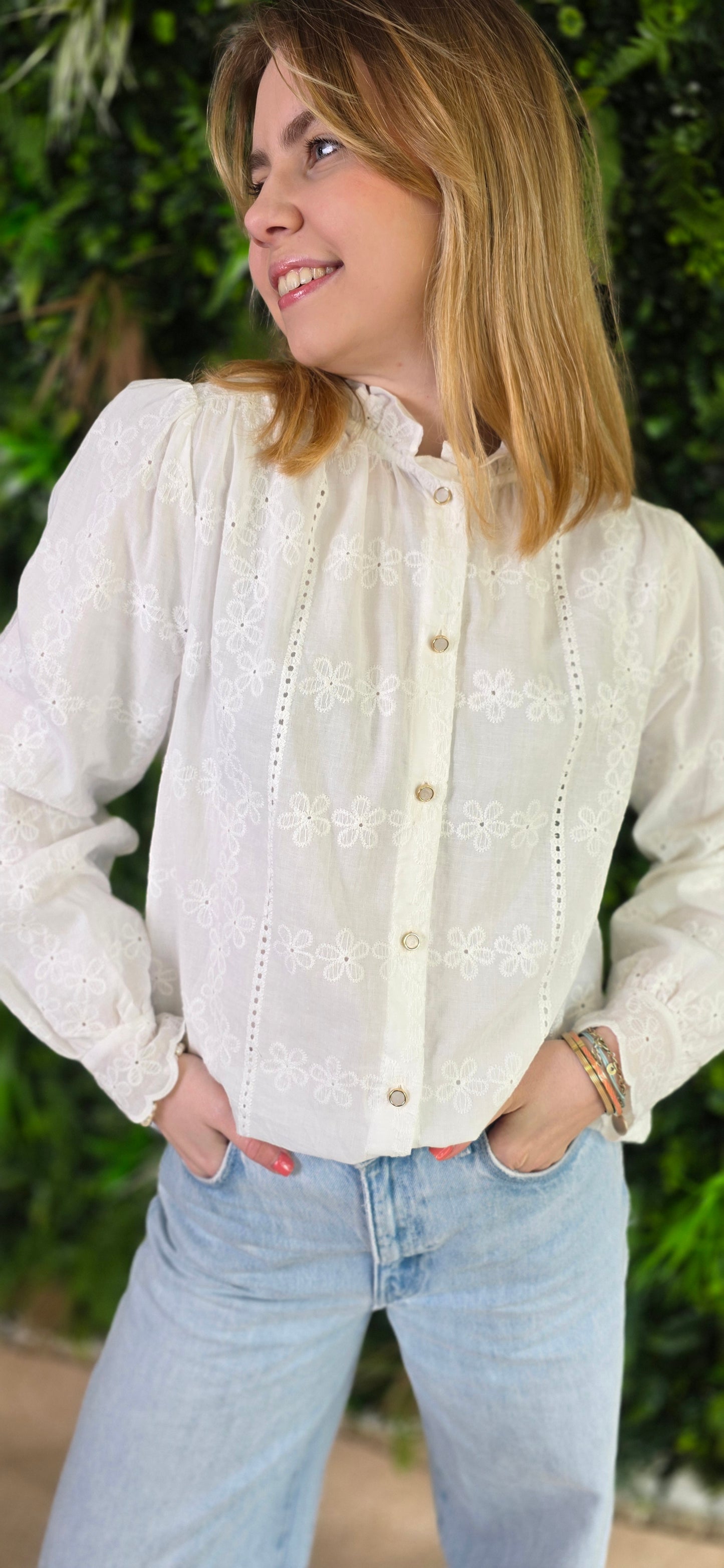 Chemise brodée blanc Elisa