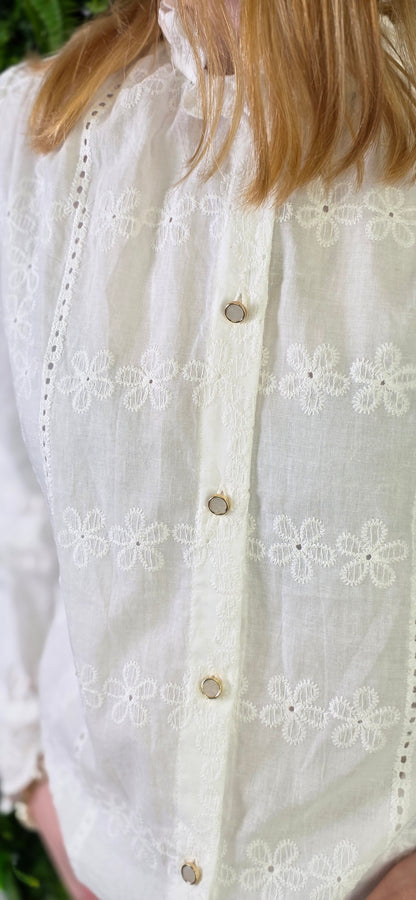 Chemise brodée blanc Elisa
