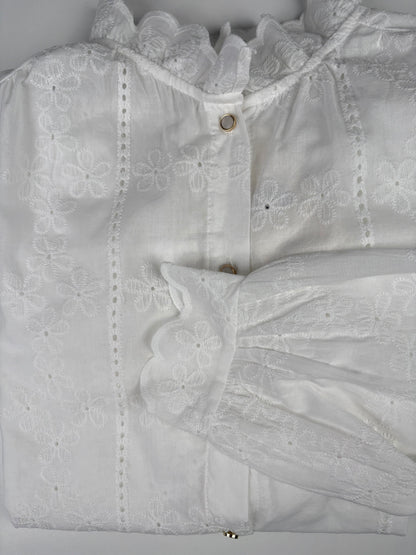 Chemise brodée blanc Elisa